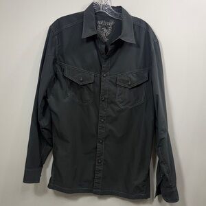 Kuhl Men’s gray white button-down long sleeve shirt size medium.